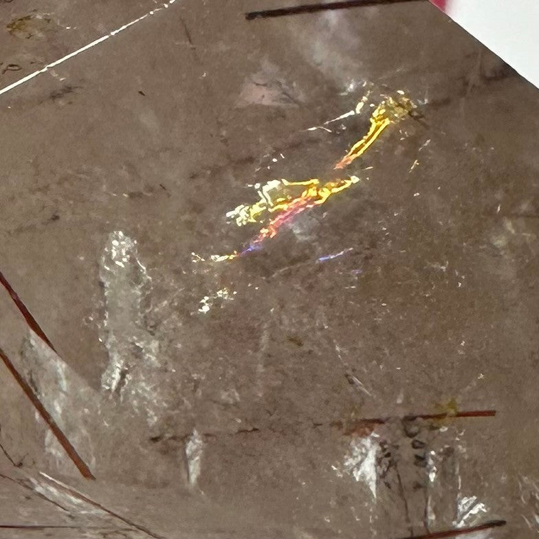 One of a Kind Rutilatd Quartz Crystal with Rainbow Inclusions Mini Stone Tower-1 1/4 x 1"