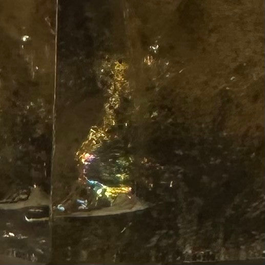 One of a Kind Smokey Garden Quartz with Rainbow Inclusions Mini Stone Tower-1 1/2 x 1"-NC7064