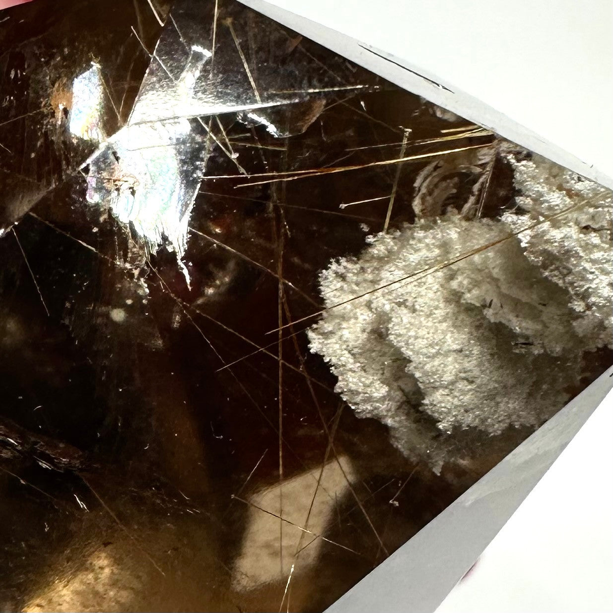 One of a Kind Rutilated Smokey 1,000 Layer Garden Quartz with Rainbow Inclusions Stone Tower-1 1/4 x 1 1/2"