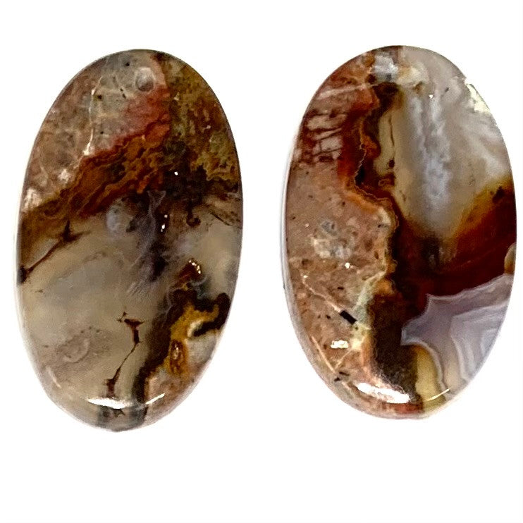 One of a Kind Turkish Agate Earring/Pendant Pair-27 x 16mm (SP4257)