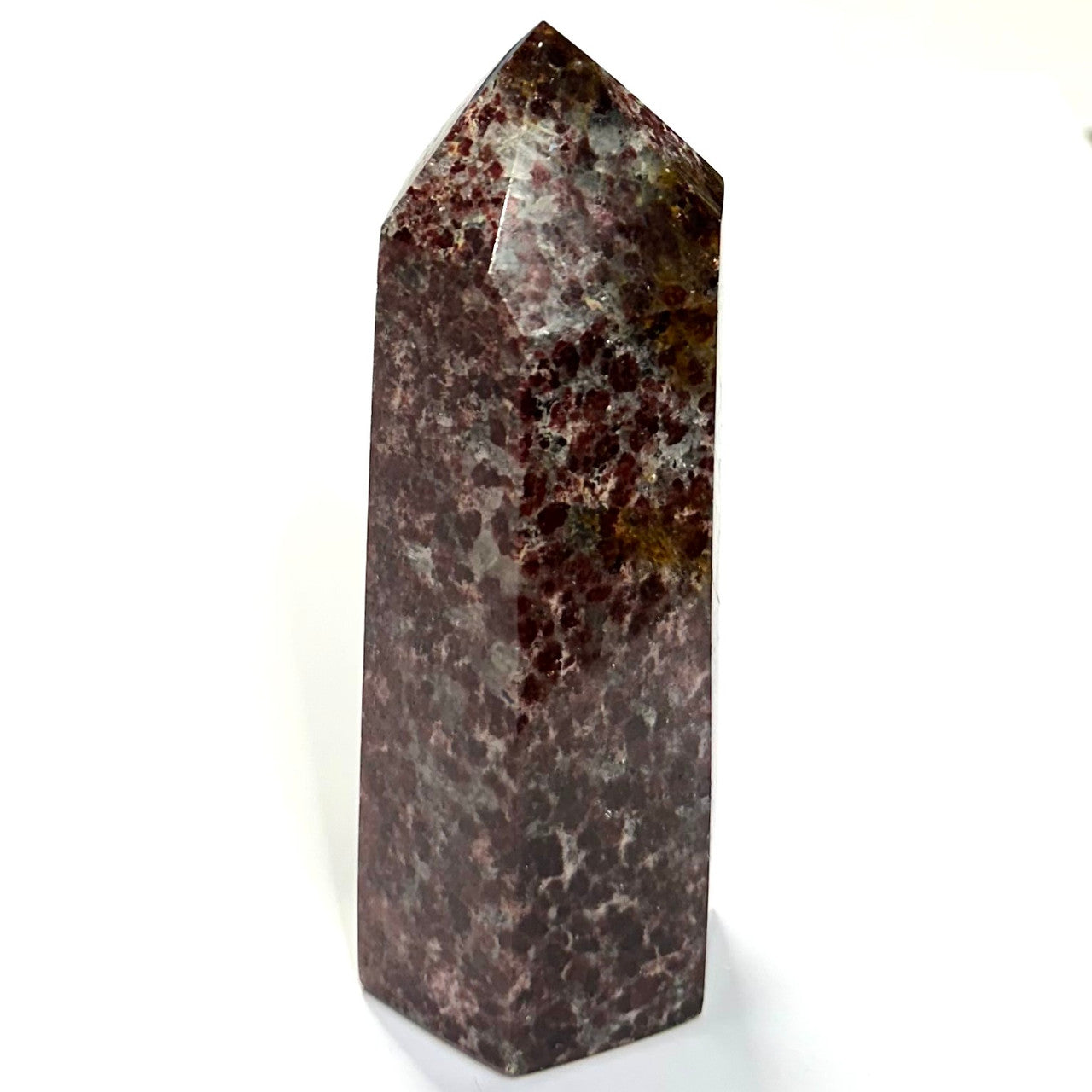 One of a Kind Garnet with Rainbow Inclusions Stone Tower-5 x 2"
