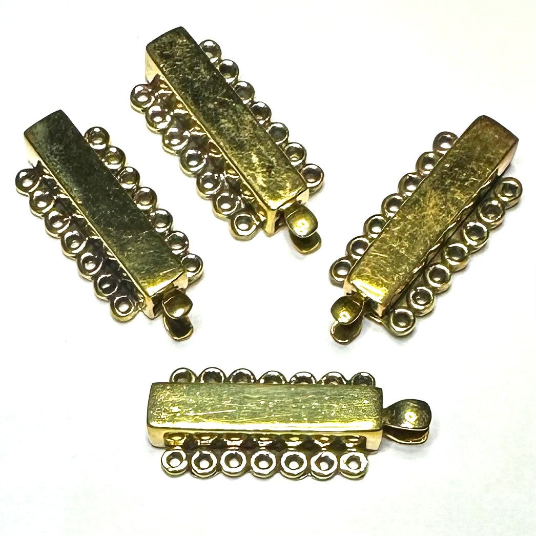 Brass 7-Strand Slider Clasp Closeout Lots-28 x 6mm (CO5712)