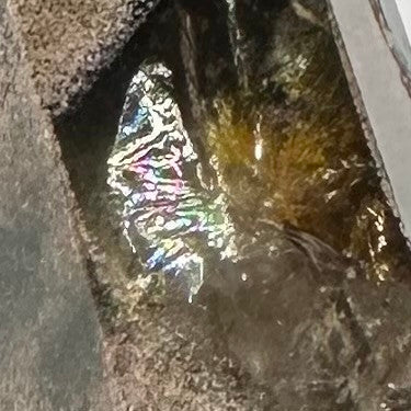 One of a Kind Smokey Quartz with Rainbow Inclusions Tower-1 3/4 x 3/4"