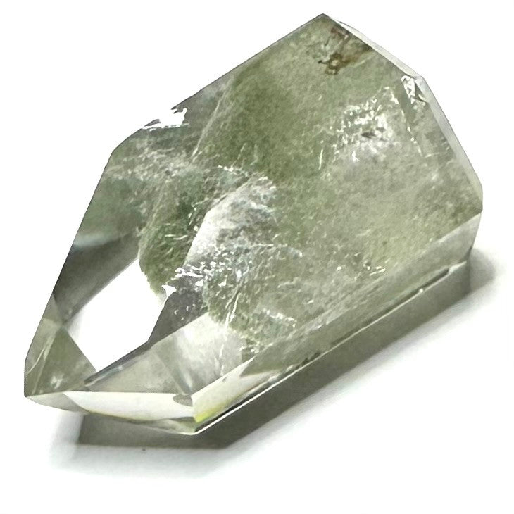 One of a Kind Green Lodolite with Phantoms and Rainbow Inclusions Tower Stone-1 1/2 x 3/4"-NC5735