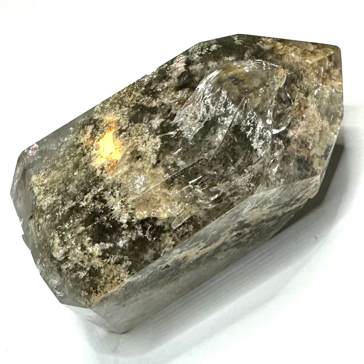 Lodolite Quartz with Rainbow Inclusions Mini Stone Tower-2 x 1 1/2"-NC7118