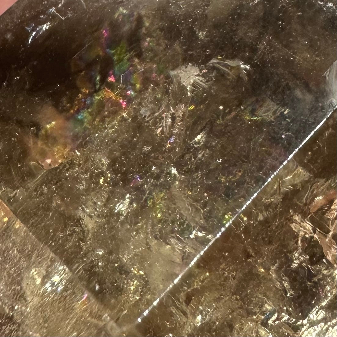 Smokey Lodolite Quartz with Rainbow Inclusions Tower-2 1/2 x 2 1/4"