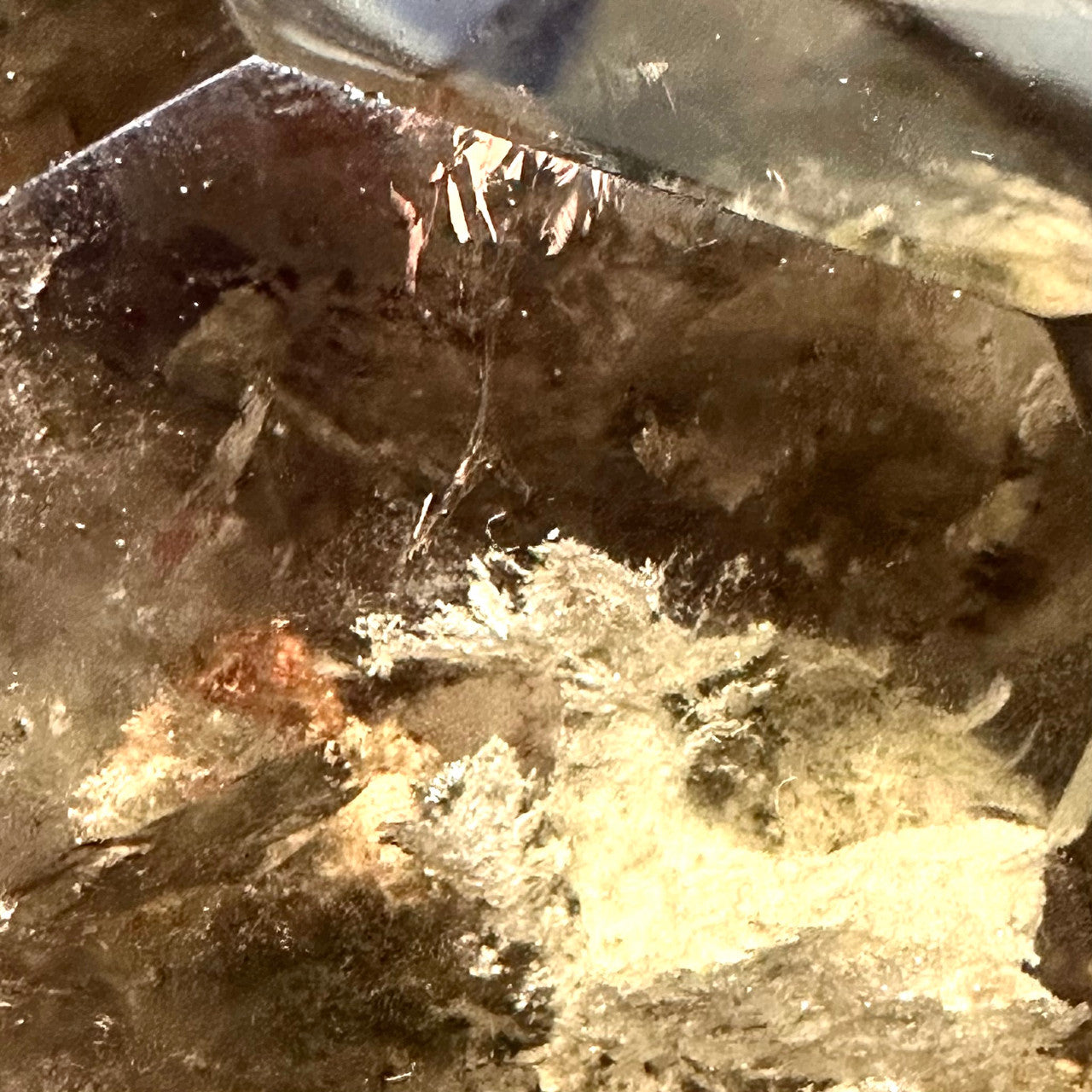 One of a Kind Smokey Garden Quartz with Rainbow Inclusions Stone Tower-3 x 3 1/4"