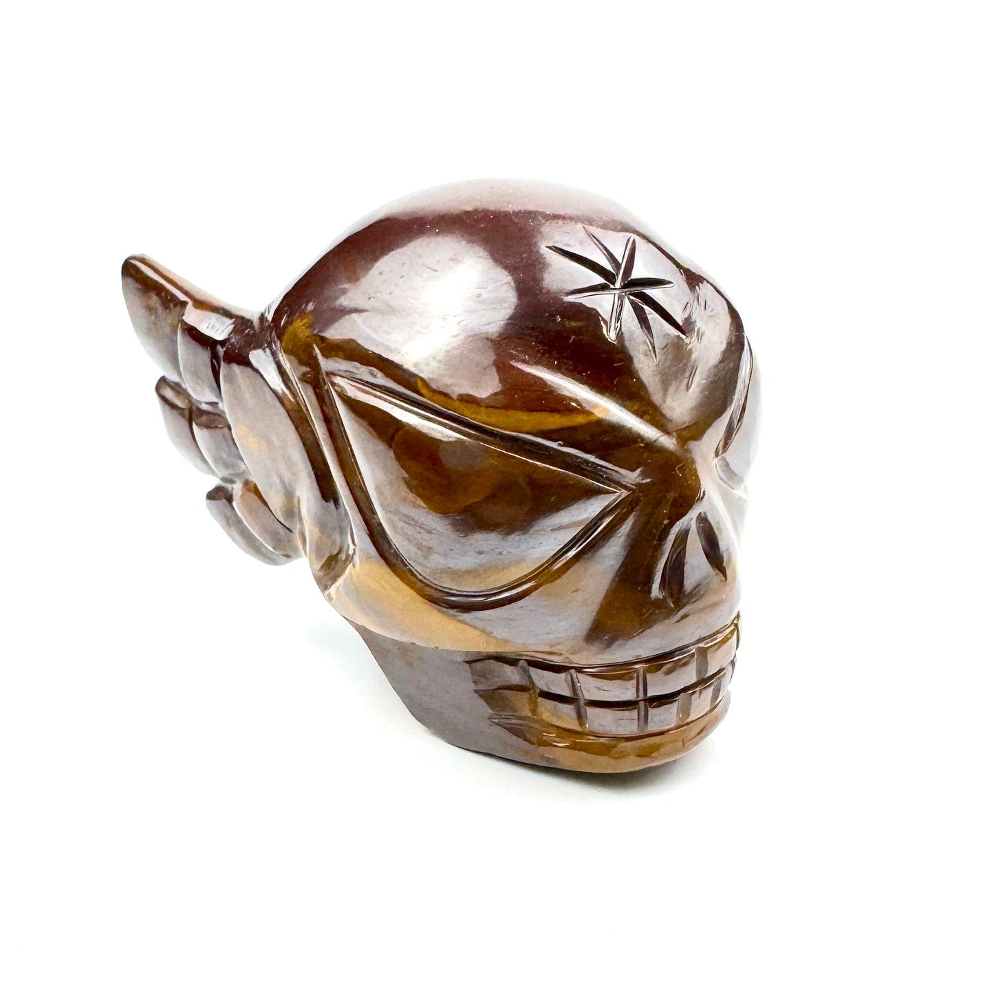 Master Carved Tiger Iron Cosmic Angel #666 1 1/4" x 1 1/2" - NC7680