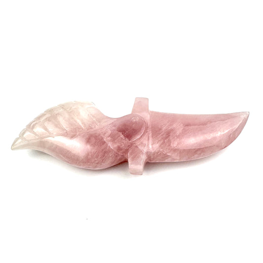 Master Carved Rose Quartz Angel #555 Cord Cutting Knife 6" x 1 1/2" NC7685