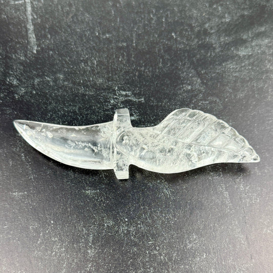 Master Carved Himalayan Quartz Angel #777 Cord Cutting Knife 6 3/4 x 1 1/2 x 1/2" NC7687