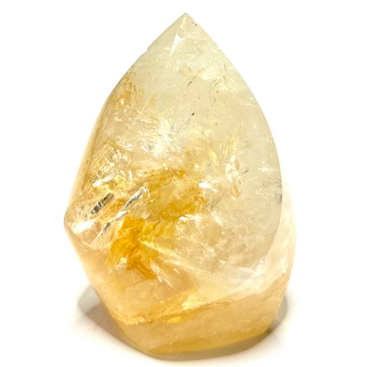 One of a Kind Golden Healer with Rainbow Inclusions Flame Tower-3 x 2 1/4"-NC7134