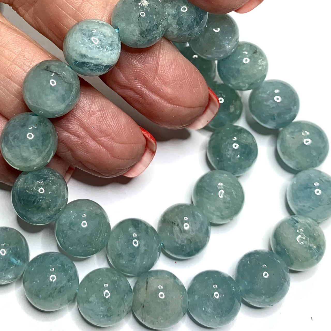 Aquamarine Smooth Round Beads 11mm-AB+ Grade (SP3324)