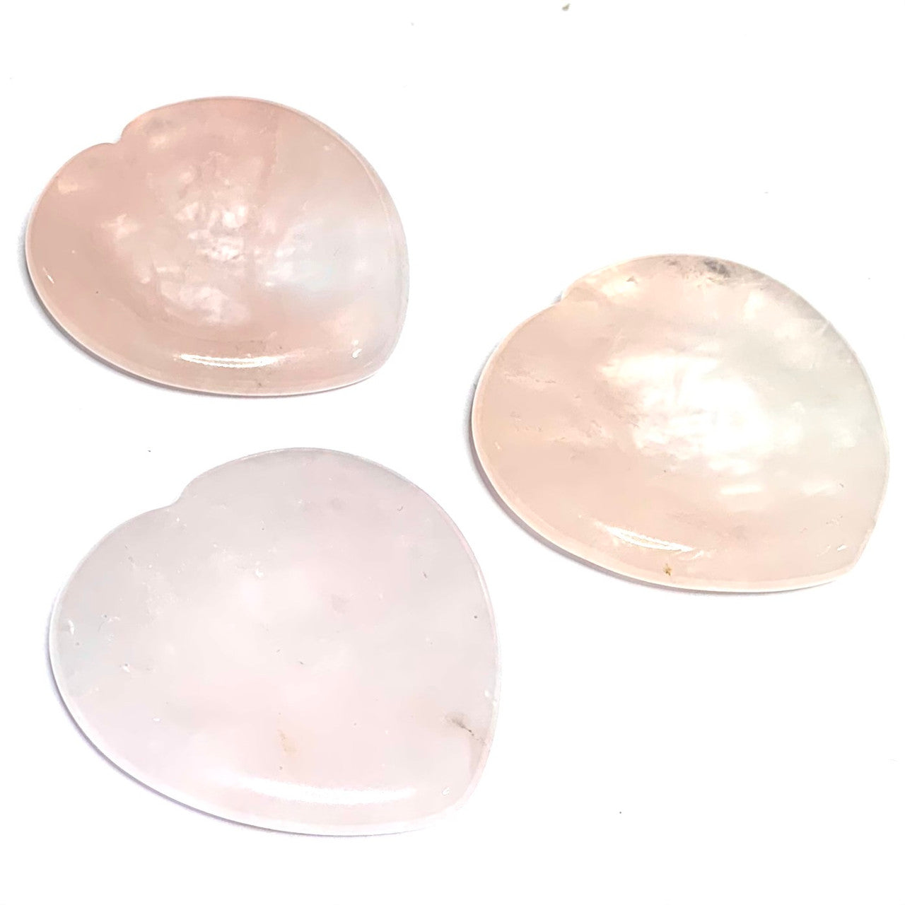 Rose Quartz Hand Carved Heart Worry Stones-40mm Avg. (NC4372)