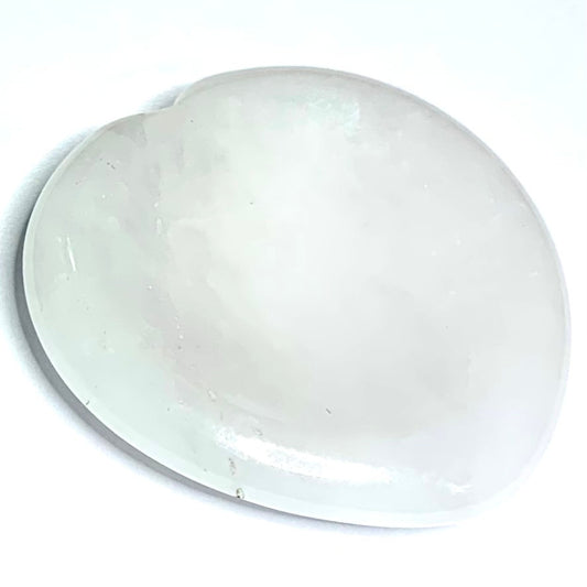 Crystal Quartz Hand Carved Heart Worry Stones-40mm Avg. (NC4374)