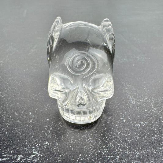 Master Carved Lemurian Quartz Angel #333 Skull 11/4 x 1 3/4 x 1 1/4"