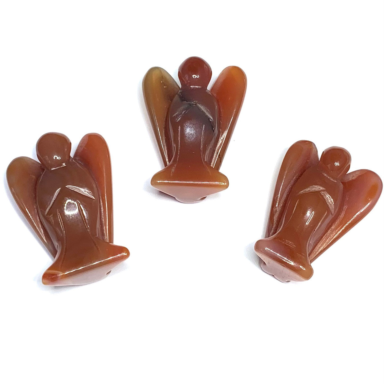 Hand Carved Carnelian Angels-37 x 27mm (NC4380)