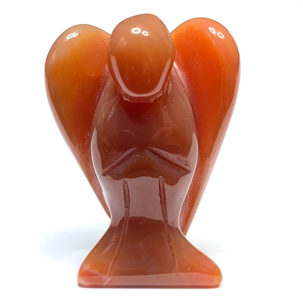 Hand Carved Carnelian Angels-37 x 27mm (NC4380)