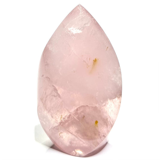 One of a Kind Rose Quartz with Hematoid and Rainbow Inclusions Flame Tower-3 1/2 x 2"-NC7153