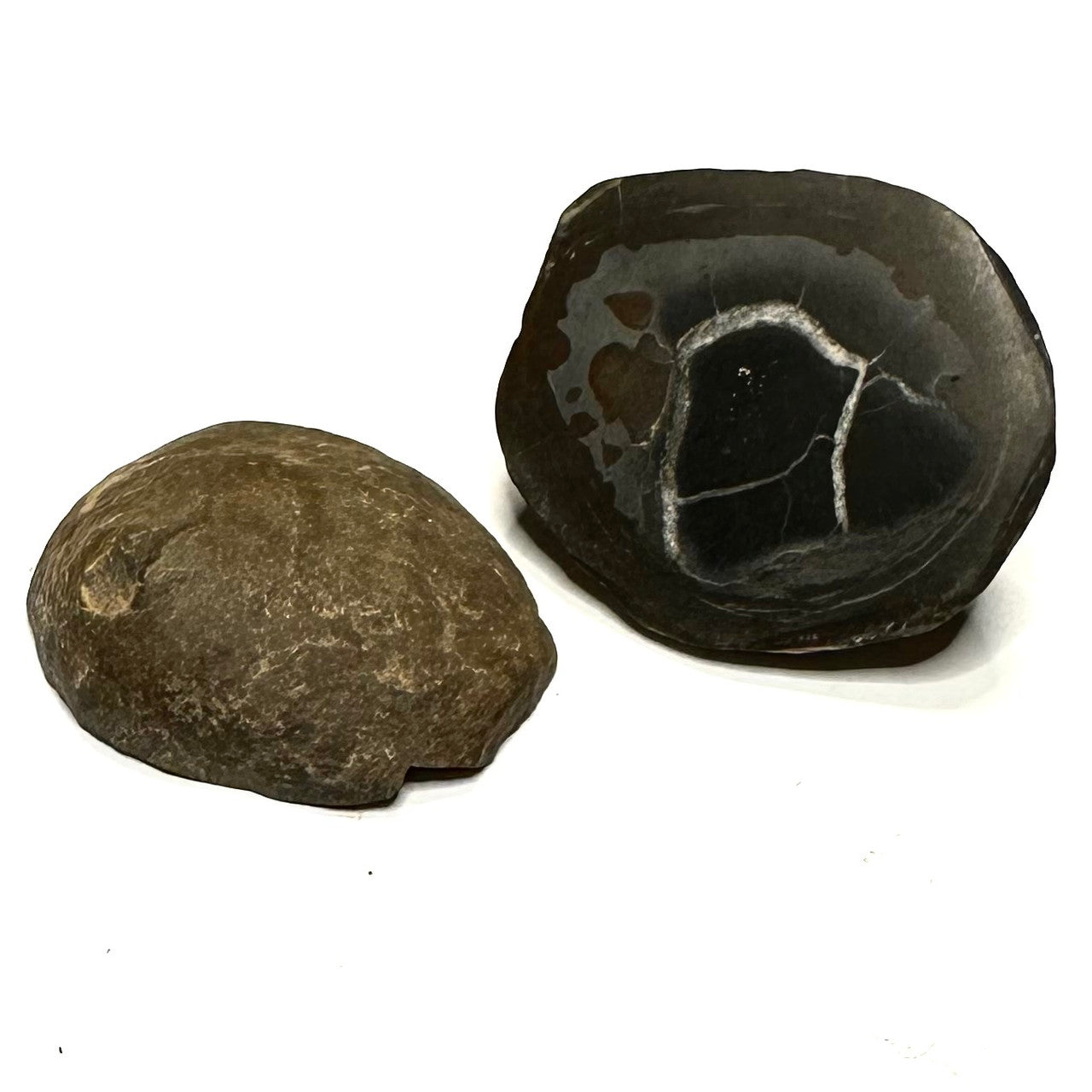 One of a Kind Septarian Geode "Dragon's Egg" Pair-38 x 32mm (NC5785)