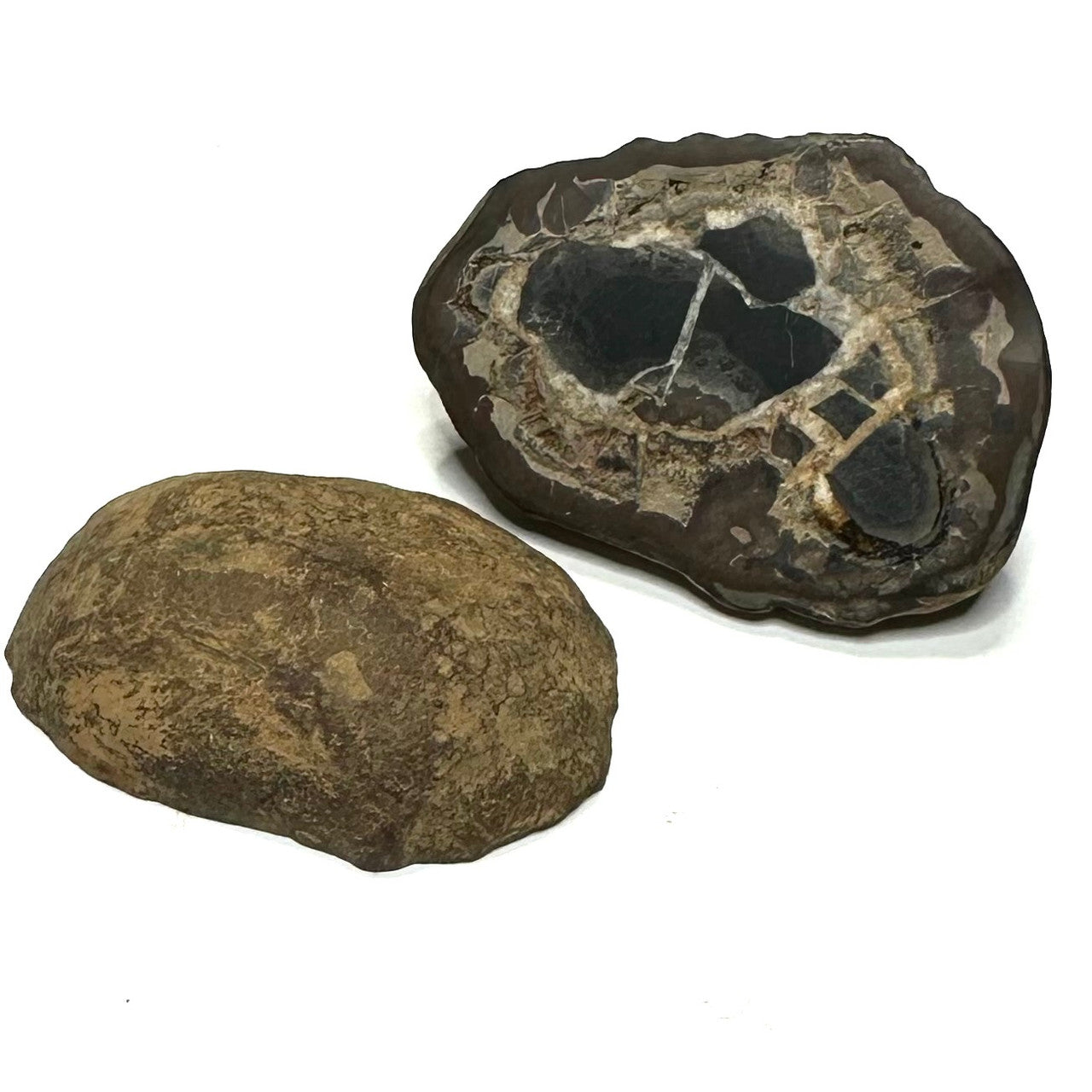 One of a Kind Septarian Geode "Dragon's Egg" Pair-44 x 32mm (NC5786)