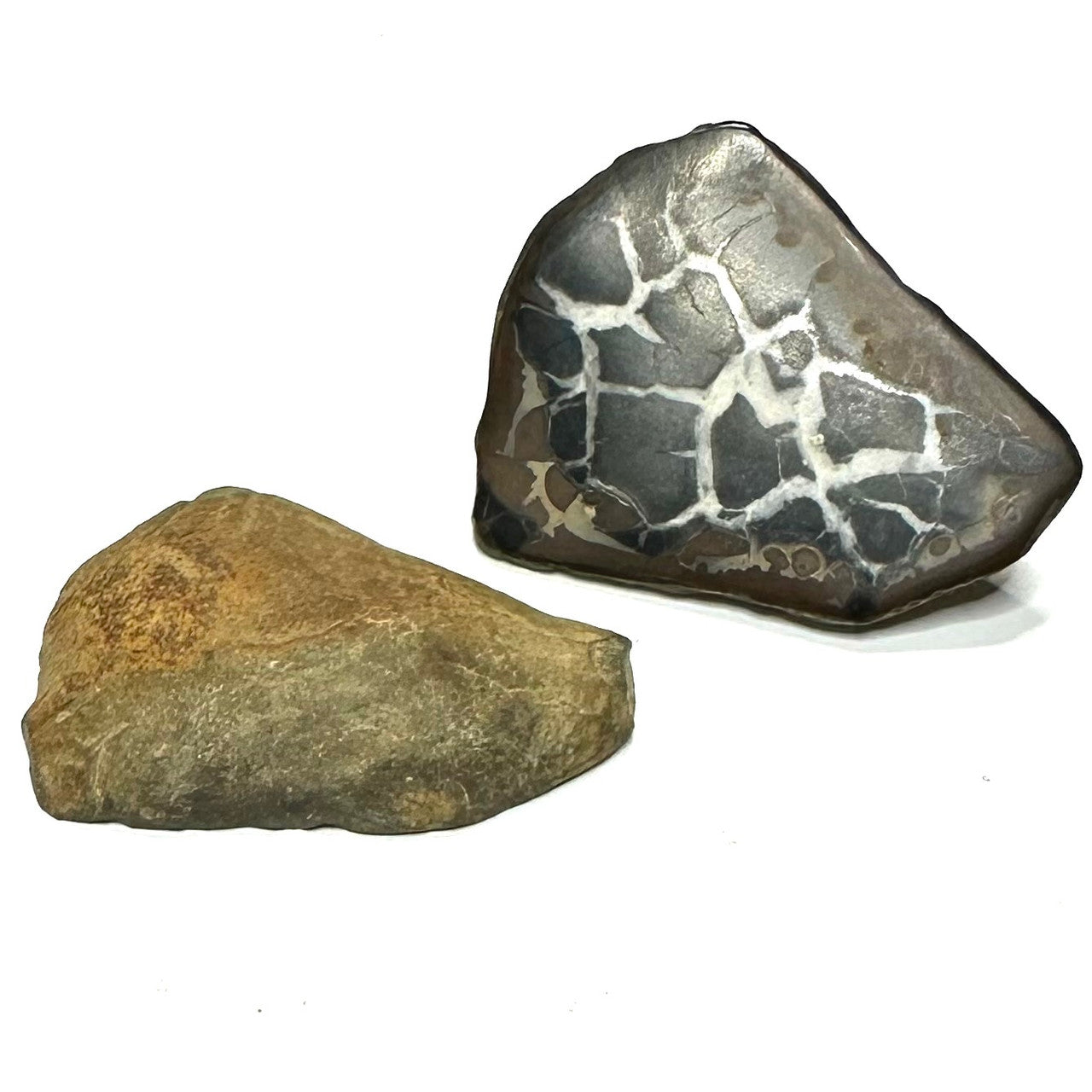 One of a Kind Septarian Geode "Dragon's Egg" Pair-50 x 41mm (NC5789)