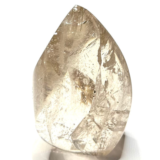 One of a Kind Smokey Quartz with Rainbow and Rutile Inclusions Flame Tower-4 3/4 x 3"-NC7159