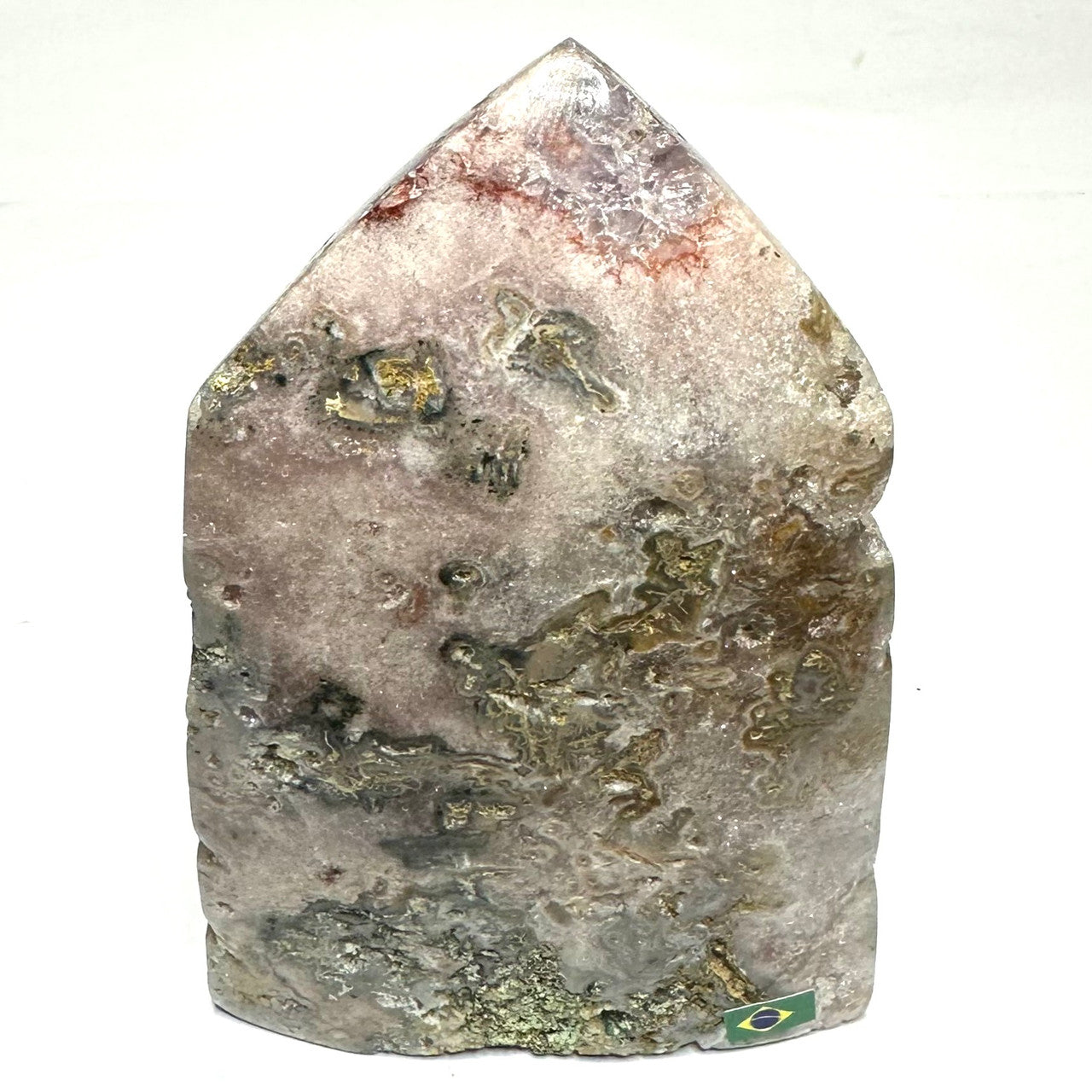 One of a Kind Pink Amethyst with Rainbows and Druzy Stone Tower-4 1/2 x 3"-NC7168