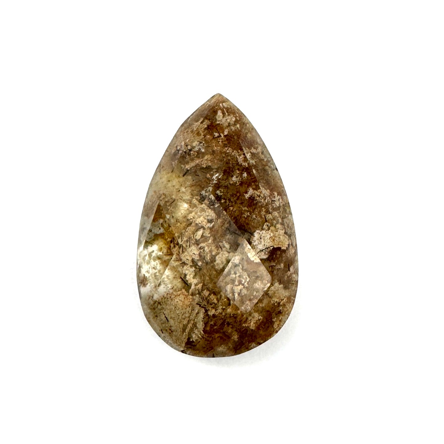 Faceted High quality Lodolite Teardrop Cabochon 20 x 33 x 10 CAB7675