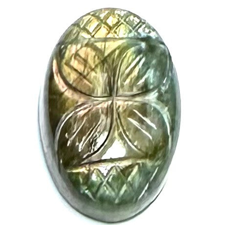 One of a Kind Carved Labradorite Cabochon-29 x 20mm (CAB5809)