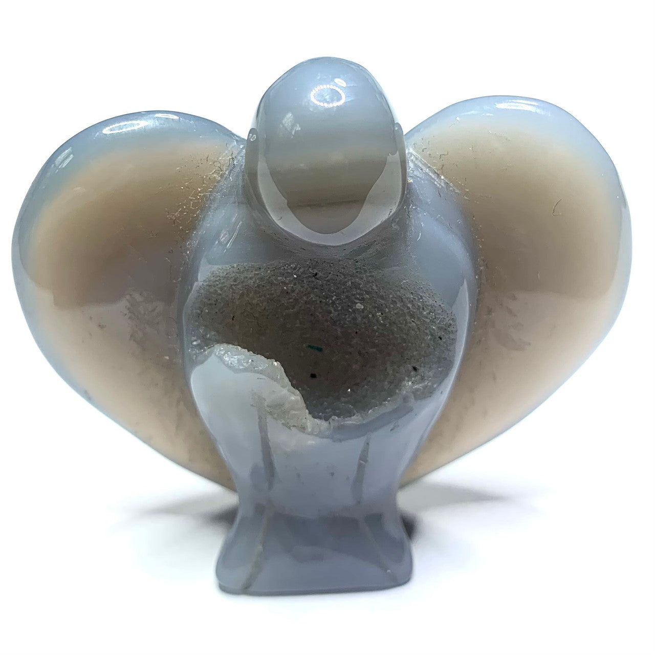 One of a Kind Agate Druzy Angel Stone-1 3/4 x 2" (NC4421)