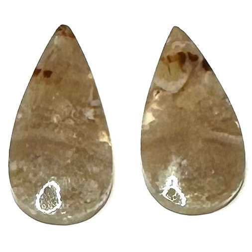 One of a Kind Plume Agate Earring/Pendant Pair-27 x 13mm (SP5845)