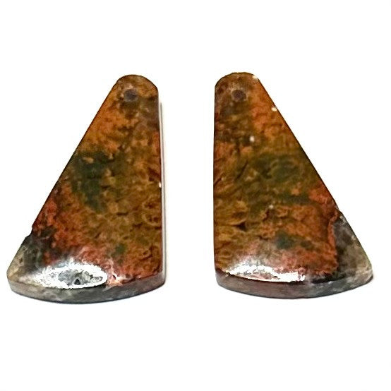 One of a Kind Plume Agate Earring/Pendant Pair-23 x 14mm (SP5846)