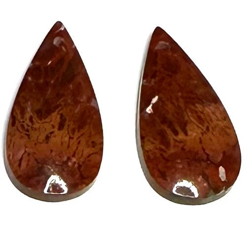 One of a Kind Plume Agate Earring/Pendant Pair-27 x 14mm (SP5852)