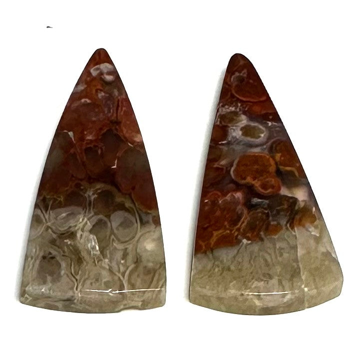 One of a Kind Plume Agate Earring/Pendant Pair-31 x 14mm (SP5858)