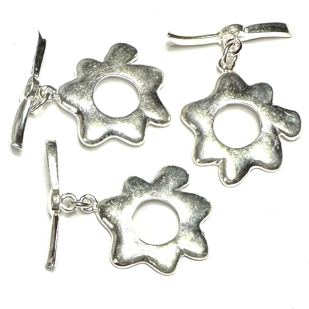 Sterling Silver Molten Sun Toggle Clasp Lots-3 Per Lot-26mm