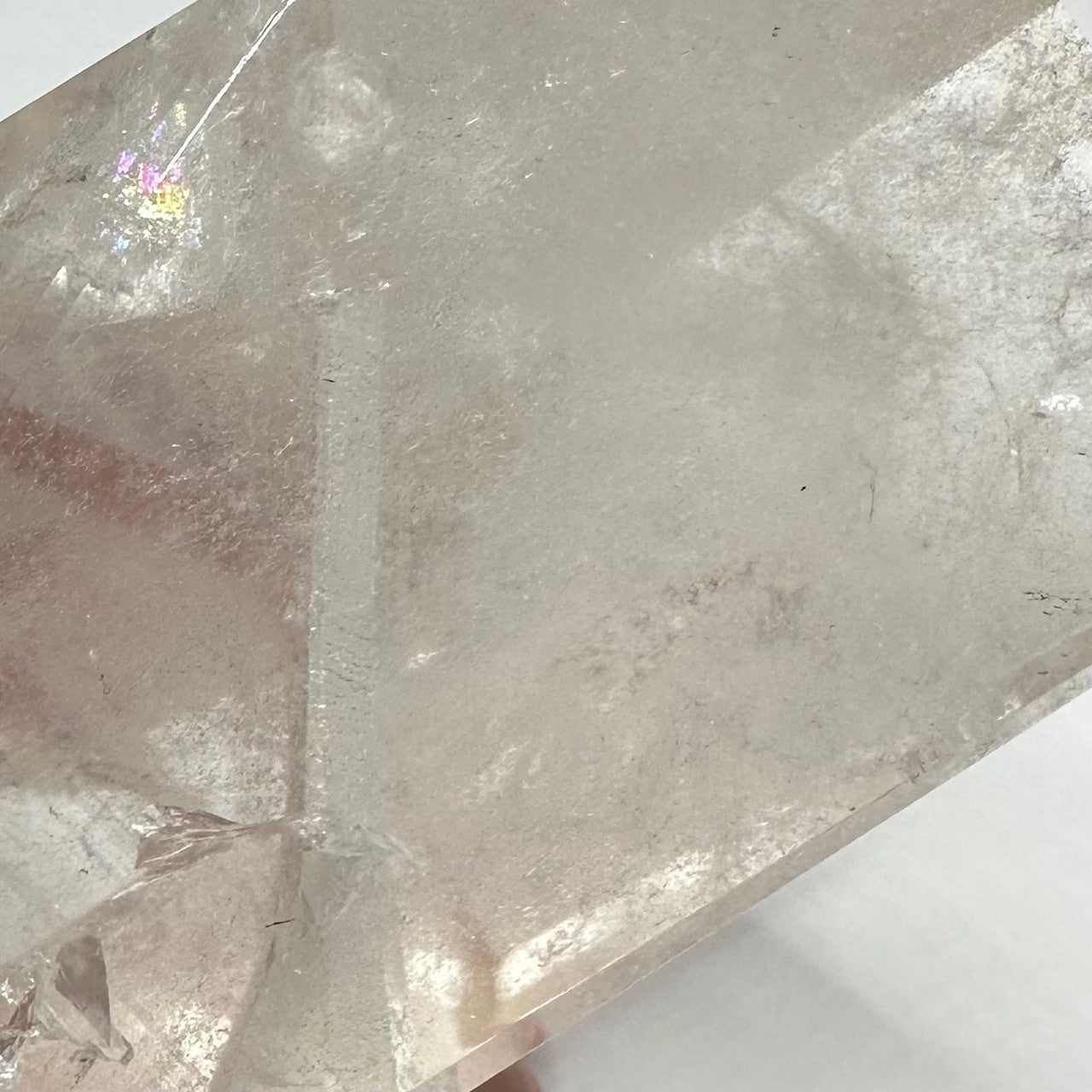 One of a Kind Manifestation Quartz Crystal with Rainbow Inclusions Tower Stone-2 x 2 1/4"-NC7215