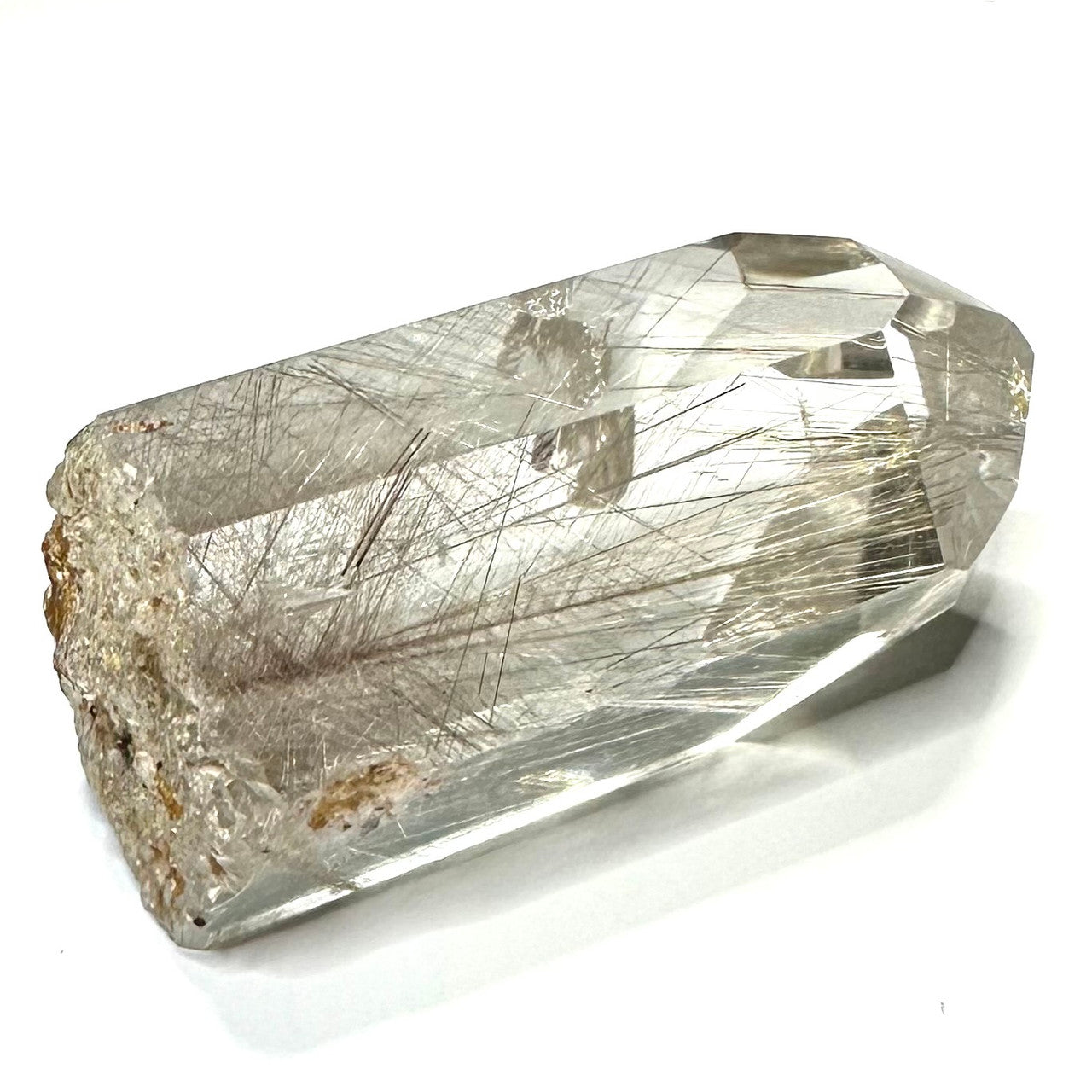 One of a Kind Rutilated Quartz Crystal with Rainbow Inclusions Partially Polished Terminated Point-3 x 1 3/4"-NC7222