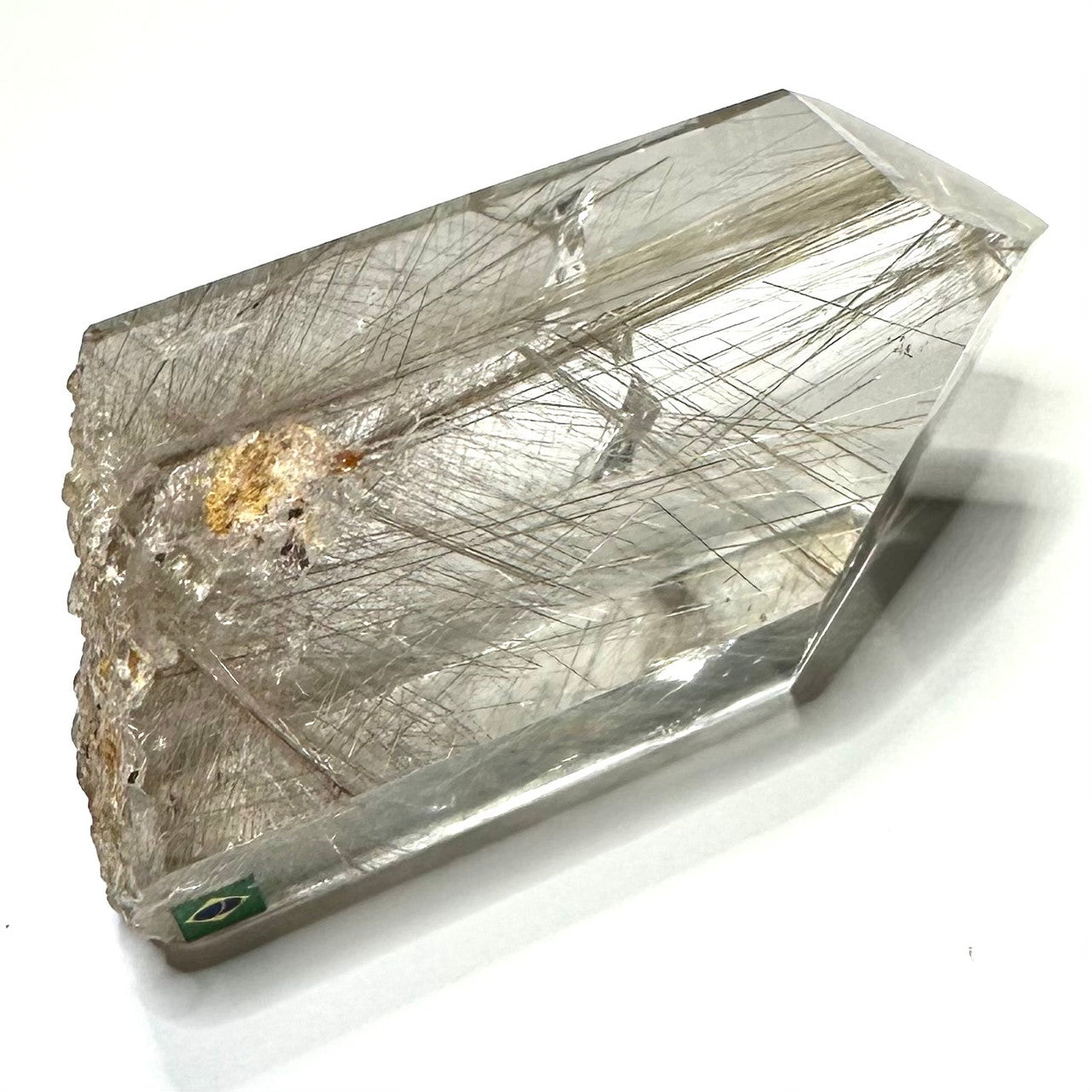 One of a Kind Rutilated Quartz Crystal with Rainbow Inclusions Partially Polished Terminated Point-3 x 1 3/4"-NC7222