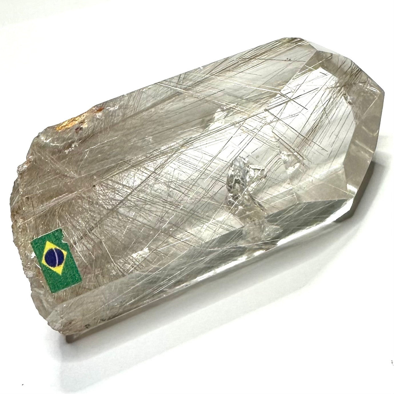 One of a Kind Rutilated Quartz Crystal with Rainbow Inclusions Partially Polished Terminated Point-3 x 1 3/4"-NC7222