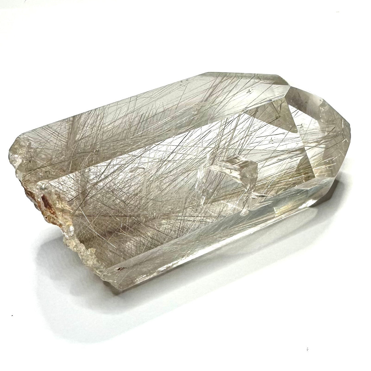 One of a Kind Rutilated Quartz Crystal with Rainbow Inclusions Partially Polished Terminated Point-3 x 1 3/4"-NC7222