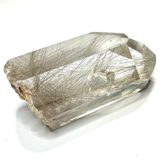 One of a Kind Rutilated Quartz Crystal with Rainbow Inclusions Partially Polished Terminated Point-3 x 1 3/4"-NC7222