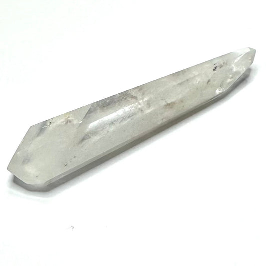 One of a Kind White Amphibole in Quartz Crystal Double Terminated Point-3 x 3/4"-NC7233
