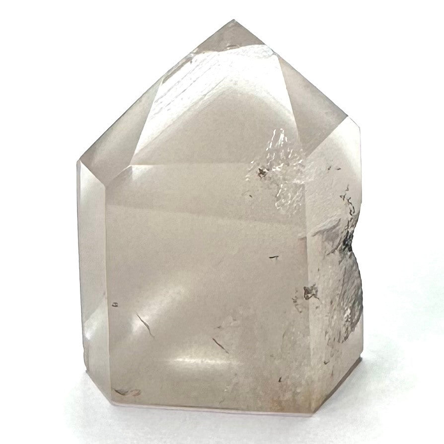 One of a Kind White Amphibole in Quartz Crystal Mini Tower-1 1/4 x 1-NC7236