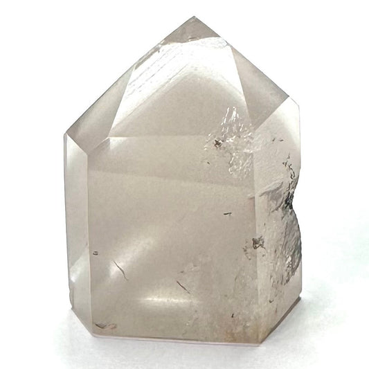 One of a Kind White Amphibole in Quartz Crystal Mini Tower-1 1/4 x 1-NC7236