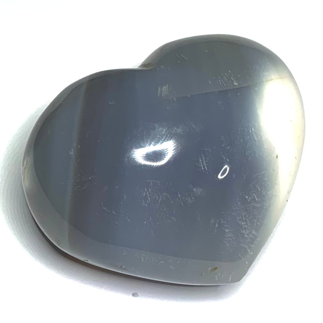 One of a Kind Orca Agate Carved Heart Palm Stones-2 1/4 x 2" (NC4483)