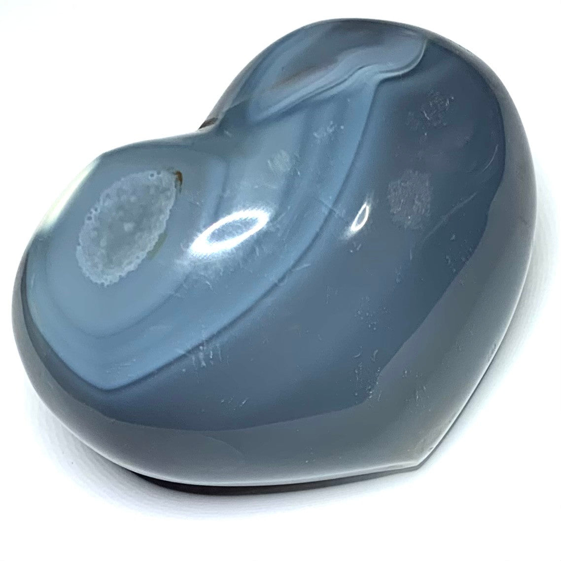 One of a Kind Orca Agate Carved Heart Palm Stones-2 1/2 x 2" (NC4484)