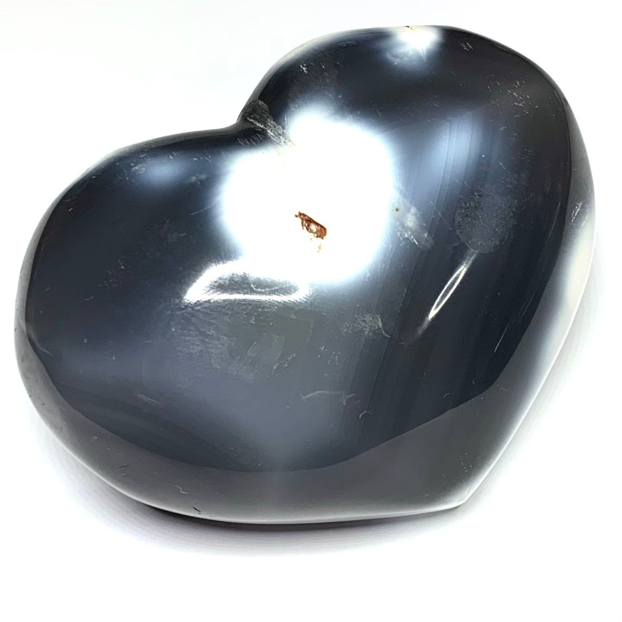 One of a Kind Orca Agate Carved Heart Palm Stones-2 3/4 x 2" (NC4485)