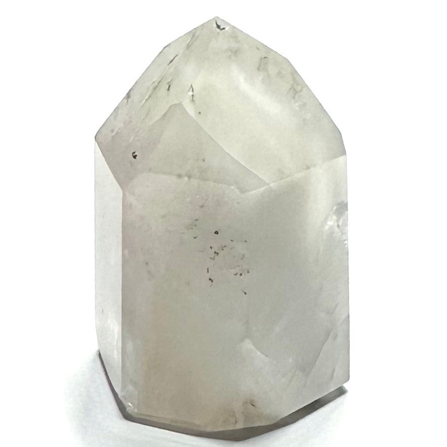 One of a Kind White Amphibole in Quartz Crystal Mini Tower-1 1/4 x 1"-NC7240