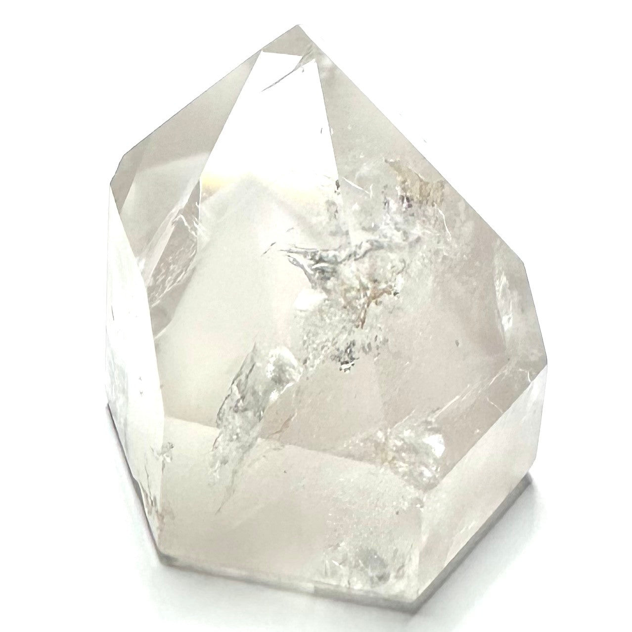 One of a Kind White Amphibole in Quartz Crystal Mini Tower-1 3/4 x 1 3/4"-NC7242