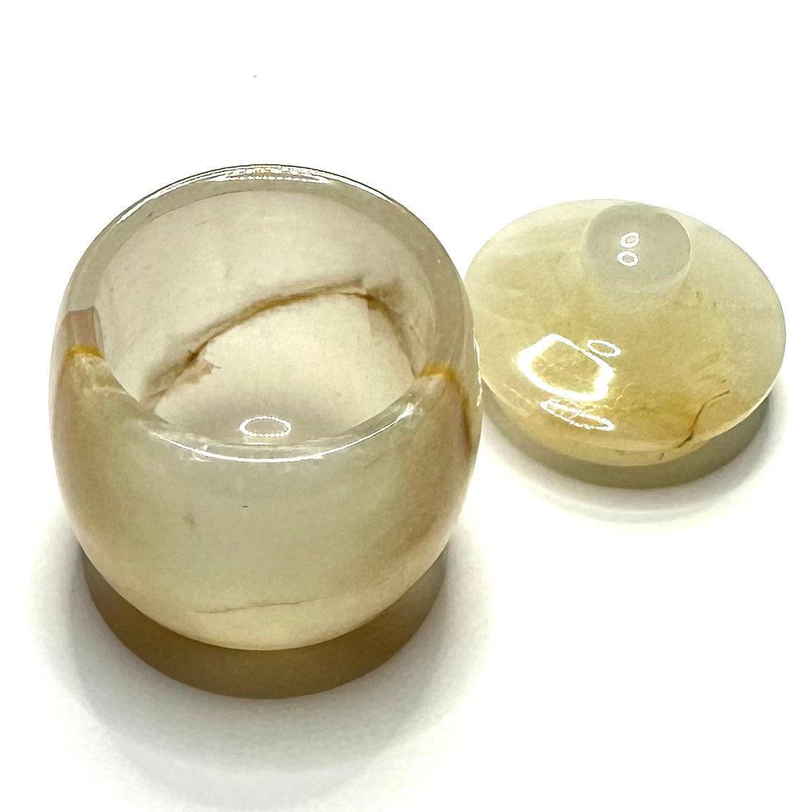 One of a Kind Carved Onyx Jar-2 x 1 1/2"-NC5935